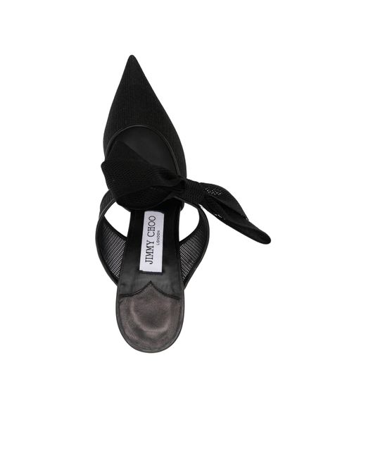 Jimmy Choo Black 95Mm Bow-Detail Pumps