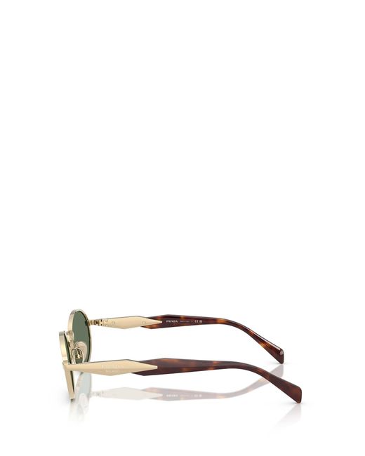 Prada Green Eyewear Oval Frame Sunglasses