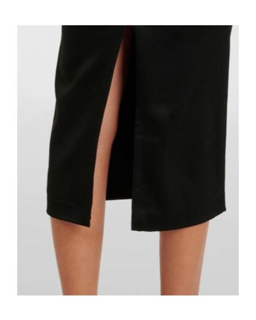 Alex Perry Black Asymmetric Draped Midi Dress