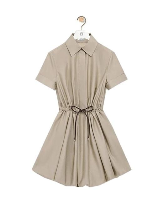 Loewe White Drawstring Shirt Dress