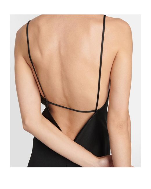 Victoria Beckham Black Satin Slip Dress