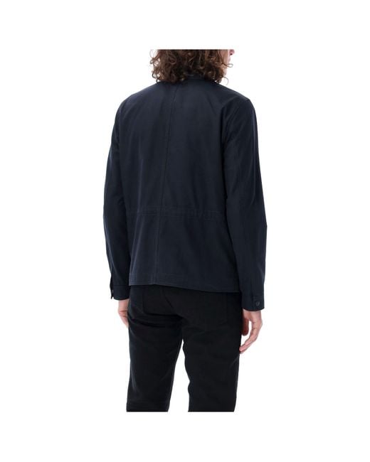 Tom Ford Blue Enzyme Twill Lightweight Field Jacket for men