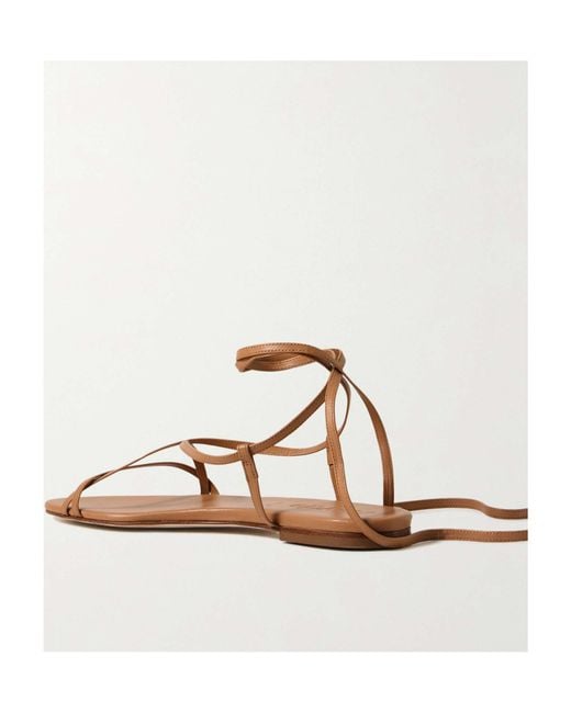 Aeyde Brown Round-Headed Flat Sandals