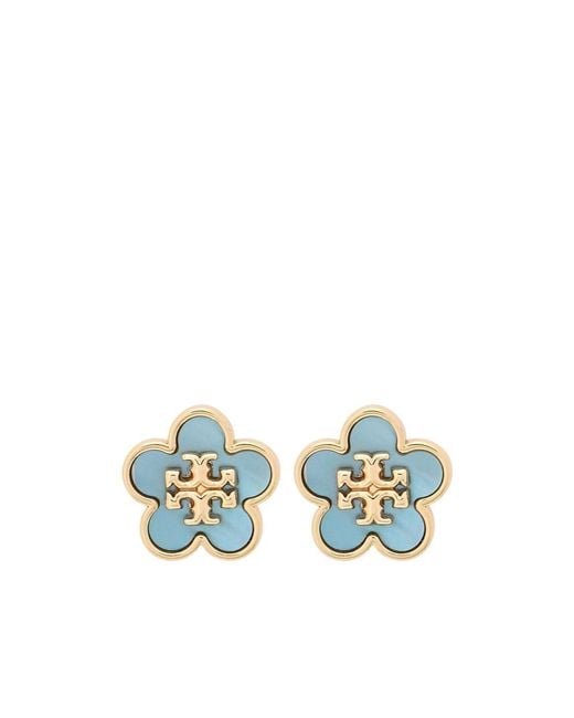 Tory Burch White Flower-Shaped Earrings