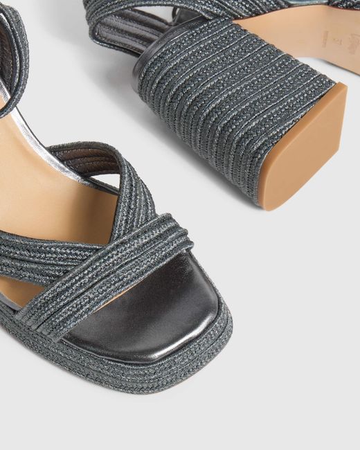 Castaner Gray Castañer Valle Interwoven Metallic Slingback Sandals