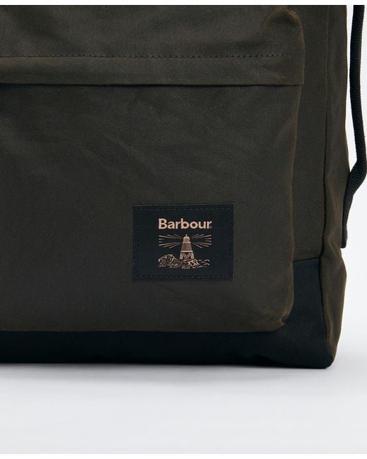 Barbour Black Logo Backpack for men