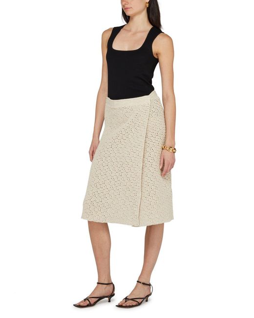 Bottega Veneta Natural Elastic Waist Skirt