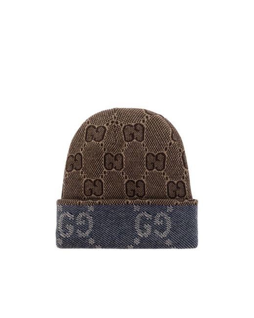 Gucci Blue Reversible Gg Beanie for men
