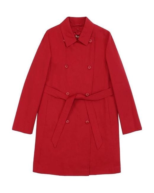 Max Mara Red Double-Breasted Belt Coat