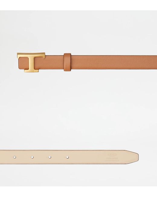 Tod's Brown T Plaque Reversibile Belt