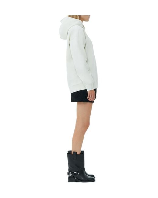 Ganni White Egret Isoli Oversized Hoodie