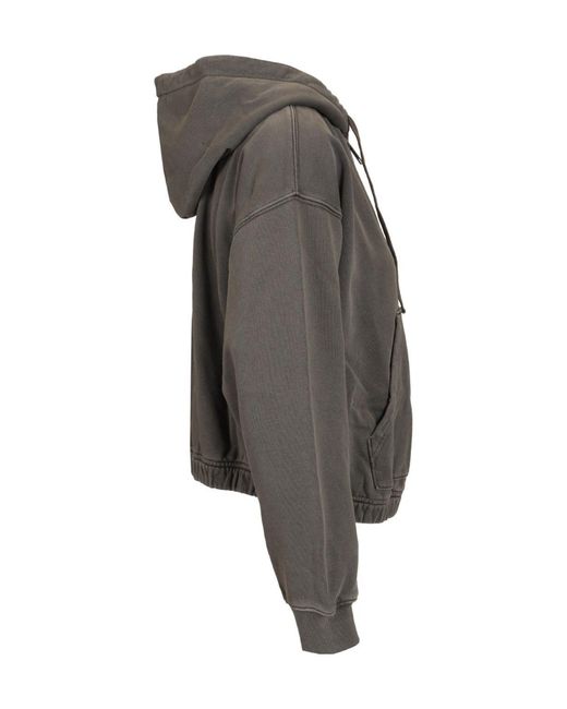 Carhartt Gray Logo-Patch Hoodie