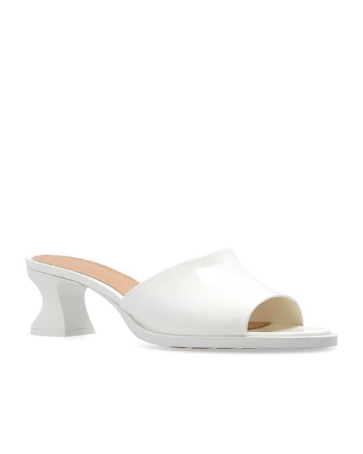 Bottega Veneta White Cha Cha Heeled Mules