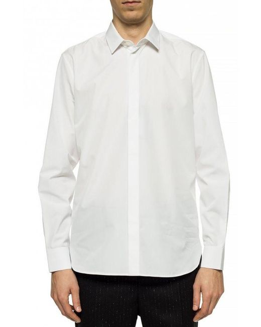 Saint Laurent White Yves Collar Shirt for men