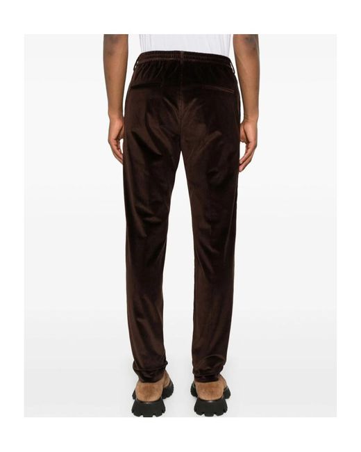 Tagliatore Black Drawstring Casual Pants for men