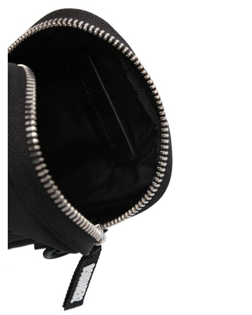 DSquared² Black Logo-Plaque Zipped Shoulder Bag for men