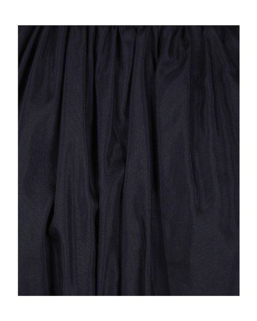 Semicouture Blue Gathered Sleeveless Blouse