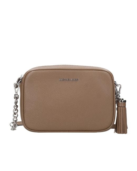 MICHAEL Michael Kors Brown Ginny Logo Plaque Crossbody Bag