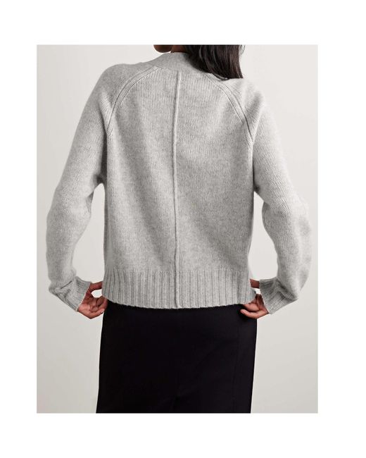 Allude Gray Long-Sleeved Knitted Cardigan