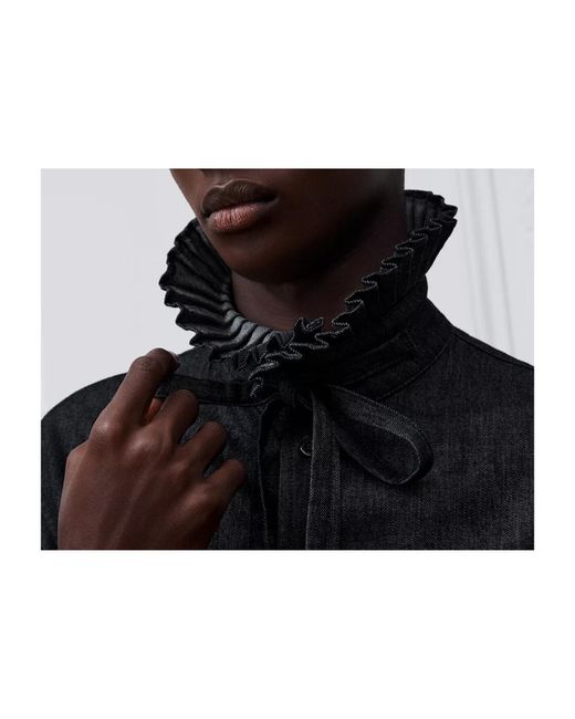 Dior Black Shirt With Pleated Stand Collar, Comfortable Fit for men