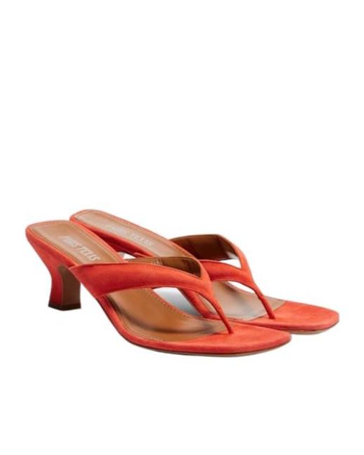 Paris Texas Red Portofino 55 Suede Thong Sandals