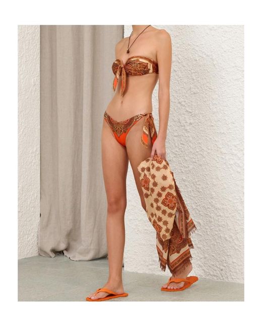 Zimmermann Orange Mahon Scarf Tie Bikini Briefs