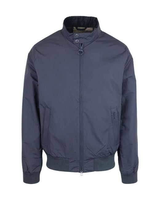 Barbour Blue Zip-Up Bomber Jacket for men