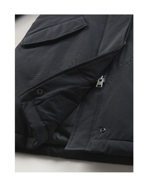 Woolrich Blue Arctic Fur-Trimmed Hooded Parka