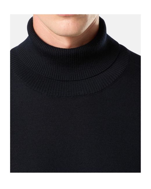 Stone Island Blue Logo Patch Roll Neck Jumper for men