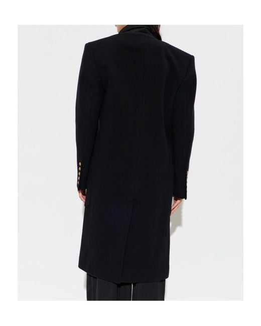 Balmain Black Double-Breasted Tailored Coat