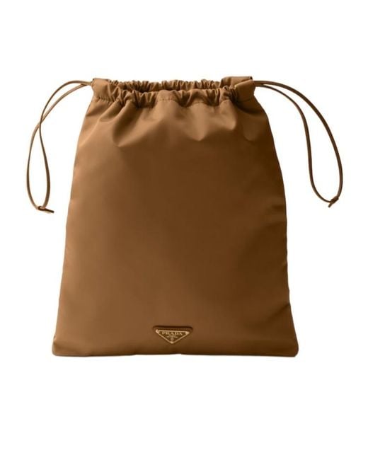 Prada Brown Satin Pouch