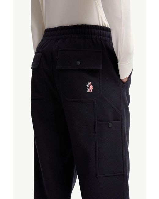 Moncler Blue Embossed Logo Sweatpants for men