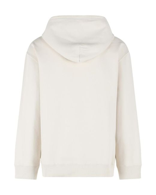 MM6 by Maison Margiela White Logo-Patch Drawstring Hoodie for men