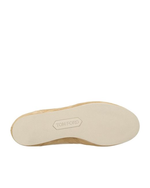 Tom Ford Natural Round-Toe Sneakers for men