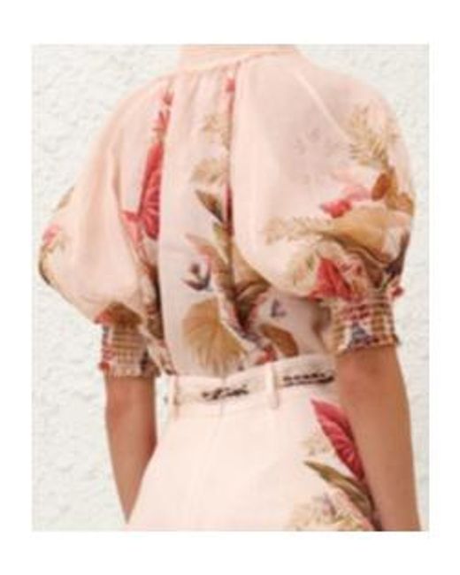 Zimmermann Pink Ascension Billow Blouse