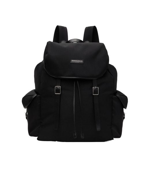 Wooyoungmi Black Fixed Handle Backpack for men