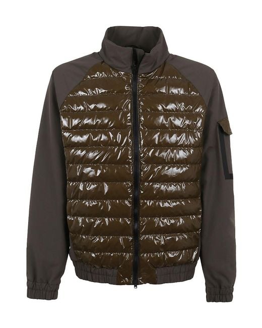 Herno Gray Quilted Panel Down Jacket for men