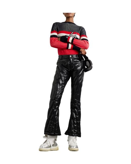 Perfect Moment Black Quilted Flared Ski Pants