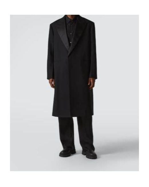 Jil Sander Black Silk-Trimmed Wool Coat for men