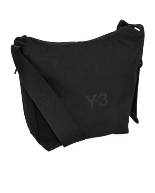 Y-3 Black Logo Printed Small Crossbody Bag for men