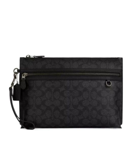 COACH Black Carry All Pouch for men