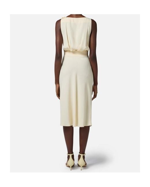 Elisabetta Franchi White Crêpe-Back Satin Dress