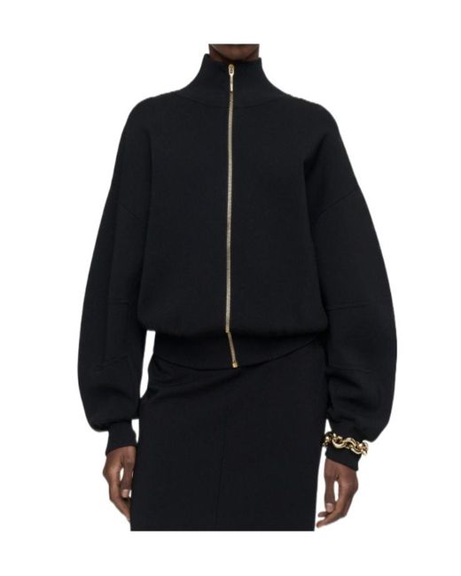 Joseph Black Sable Milano Balloon Sleeve Zip Jacket