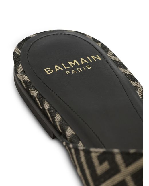 Balmain Multicolor Flat Monogram Jacquard Anthem Sandals