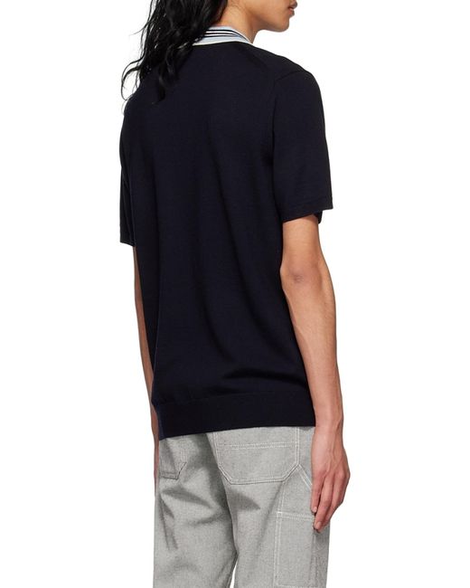 Burberry Black Icon Stripe Polo Shirt for men