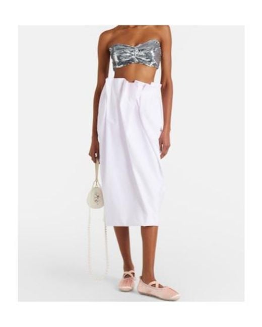 Simone Rocha Gray Sequined Bandeau Top