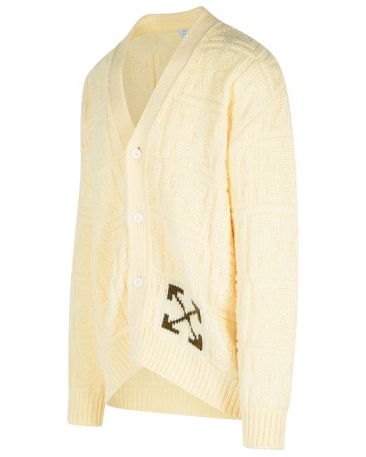 Off-White c/o Virgil Abloh Natural Arrow Stitch Knit Cardigan for men