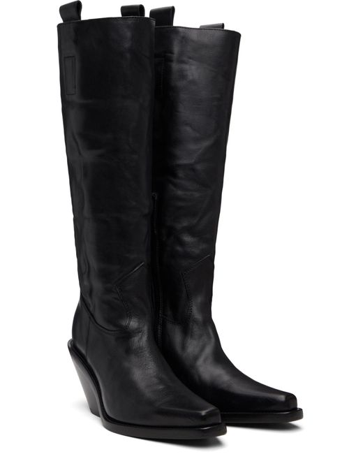 Ann Demeulemeester Black Lidar Western Tall Boots