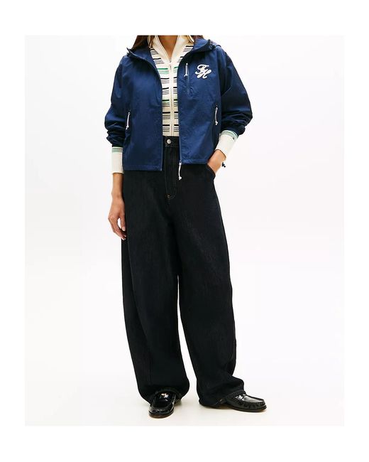 Tommy Hilfiger Blue Long-Sleeved Hooded Jacket