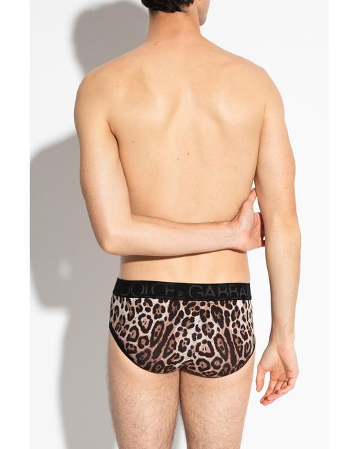 Dolce & Gabbana Black Leopard-Print Boxer Briefs for men
